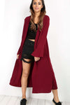 Amber Frill Trim Long Sleeve Maxi Jacket - bejealous-com