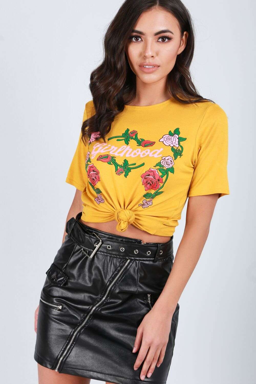Amelia Girlhood Slogan Floral Print Tshirt - bejealous-com