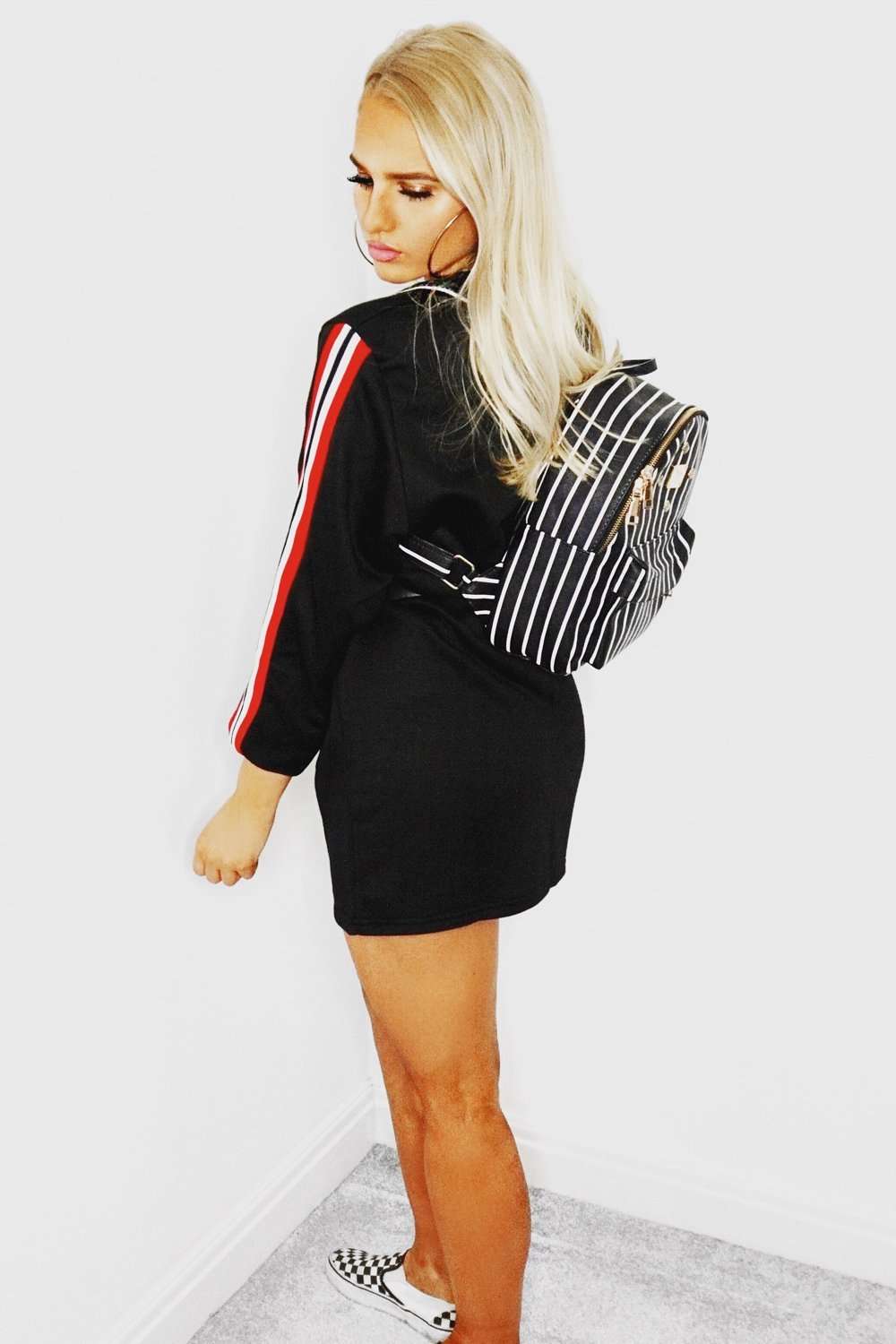 Amelie Striped Sleeve Oversized Sweater Dress - bejealous-com