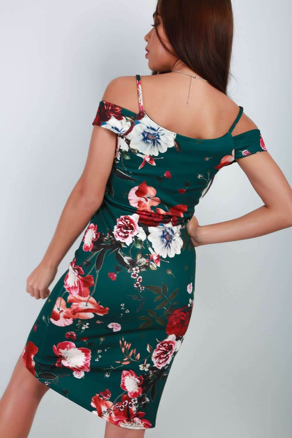 Anna Cold Shoulder Wrap Bodycon Dress - bejealous-com