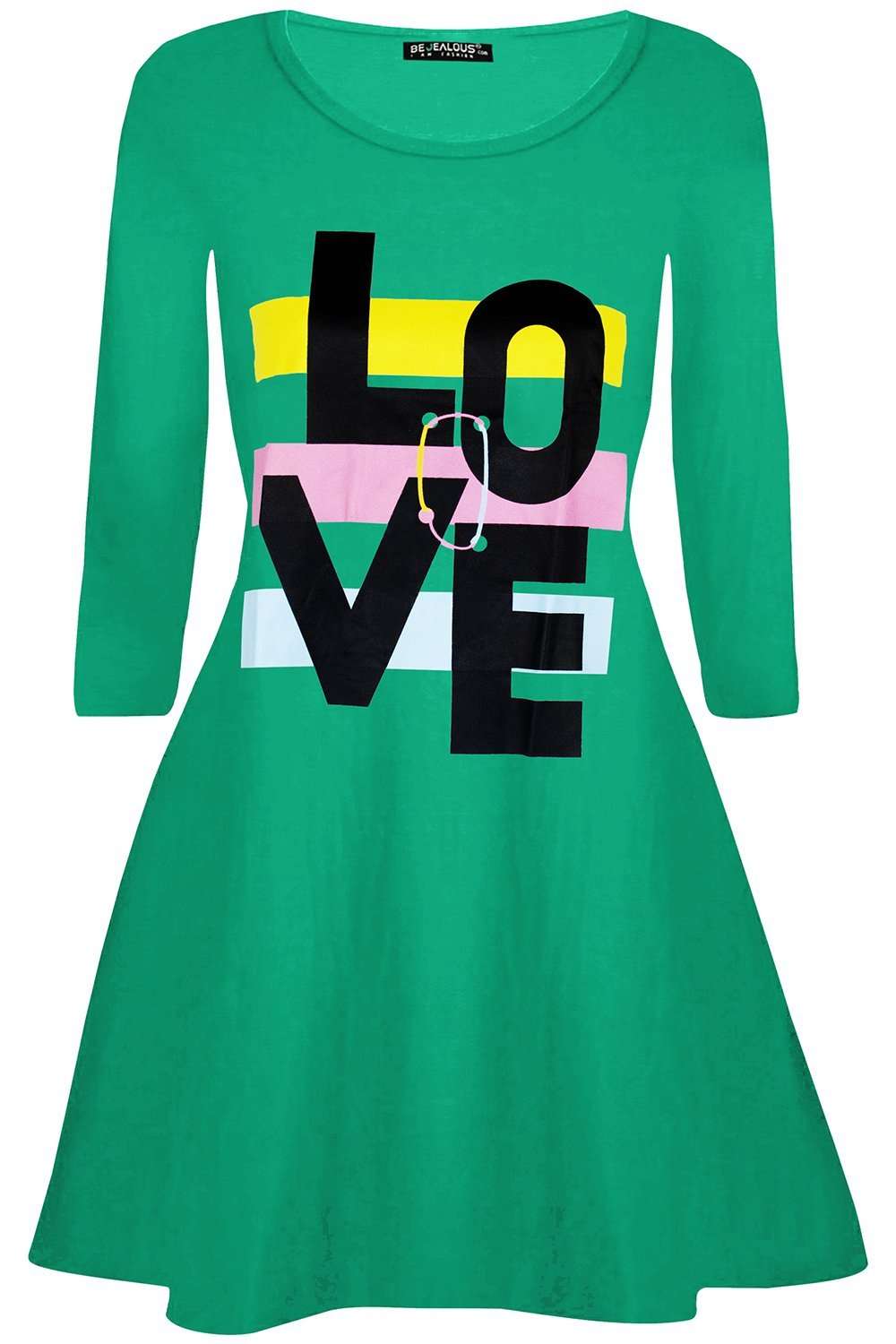 Ariana Love Slogan Print Swing Dress - bejealous-com