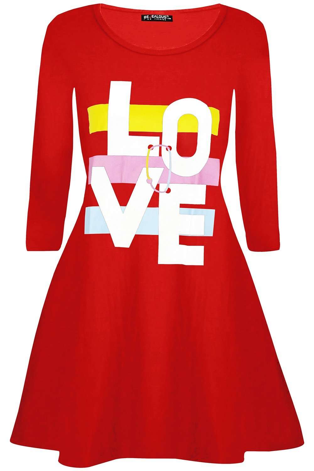 Ariana Love Slogan Print Swing Dress - bejealous-com