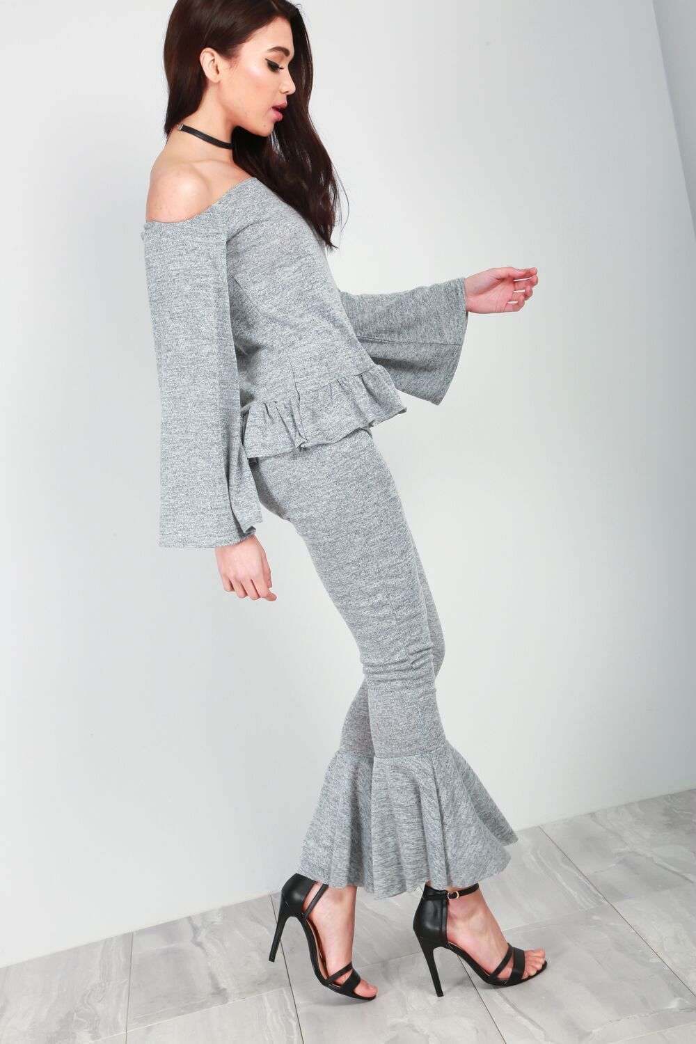 Ariana Off Shoulder Frill Trim Co-Ord Set - bejealous-com