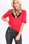 Bailee Choker Neck Plunge Neck Baggy T-Shirt - bejealous-com