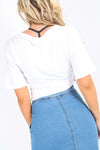 Bailee Choker Neck Plunge Neck Baggy T-Shirt - bejealous-com