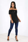 Baily Off Shoulder Metallic Pleated Top - bejealous-com