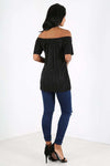 Baily Off Shoulder Metallic Pleated Top - bejealous-com