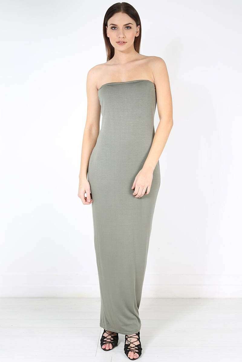 Basic Jersey Bandeau Strapless Bodycon Maxi Dress - bejealous-com