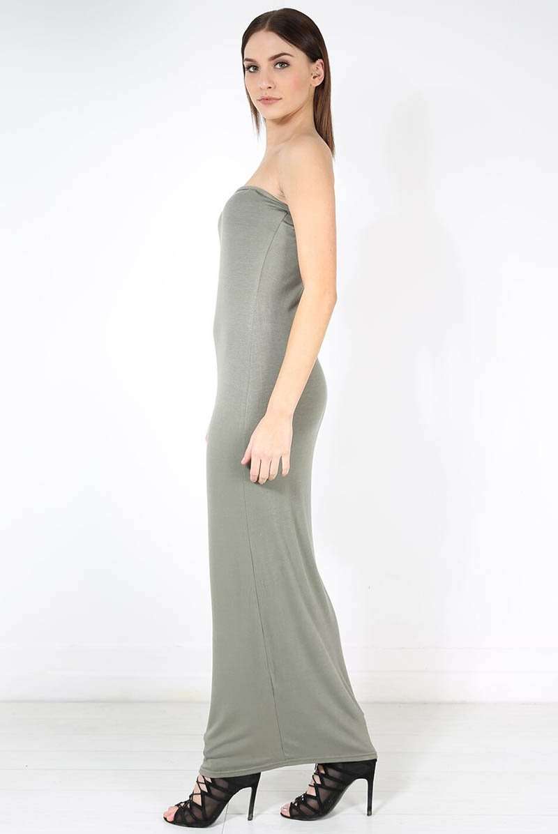 Basic Jersey Bandeau Strapless Bodycon Maxi Dress - bejealous-com