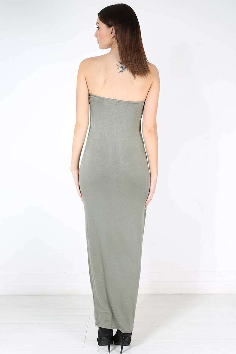 Basic Jersey Bandeau Strapless Bodycon Maxi Dress - bejealous-com