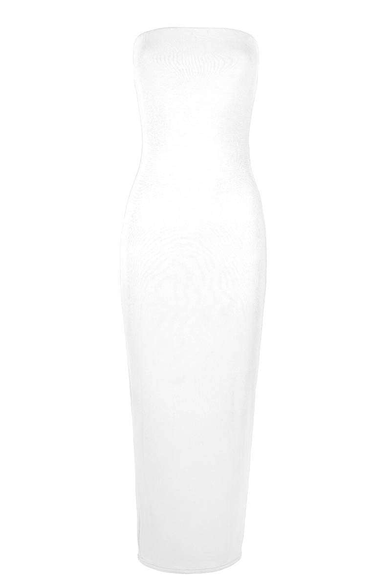 Basic Jersey Bandeau Strapless Bodycon Maxi Dress - bejealous-com