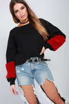 Becci Faux Fur Long Sleeve Oversized Sweatshirt - bejealous-com