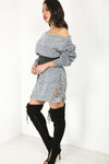 Becki Bardot Oversized Ripped Knit Jumper Dress - bejealous-com