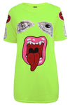 Beckie Abstract Graphic Print Baggy Tshirt - bejealous-com