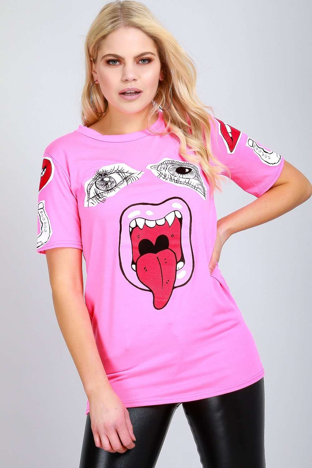Beckie Abstract Graphic Print Baggy Tshirt - bejealous-com