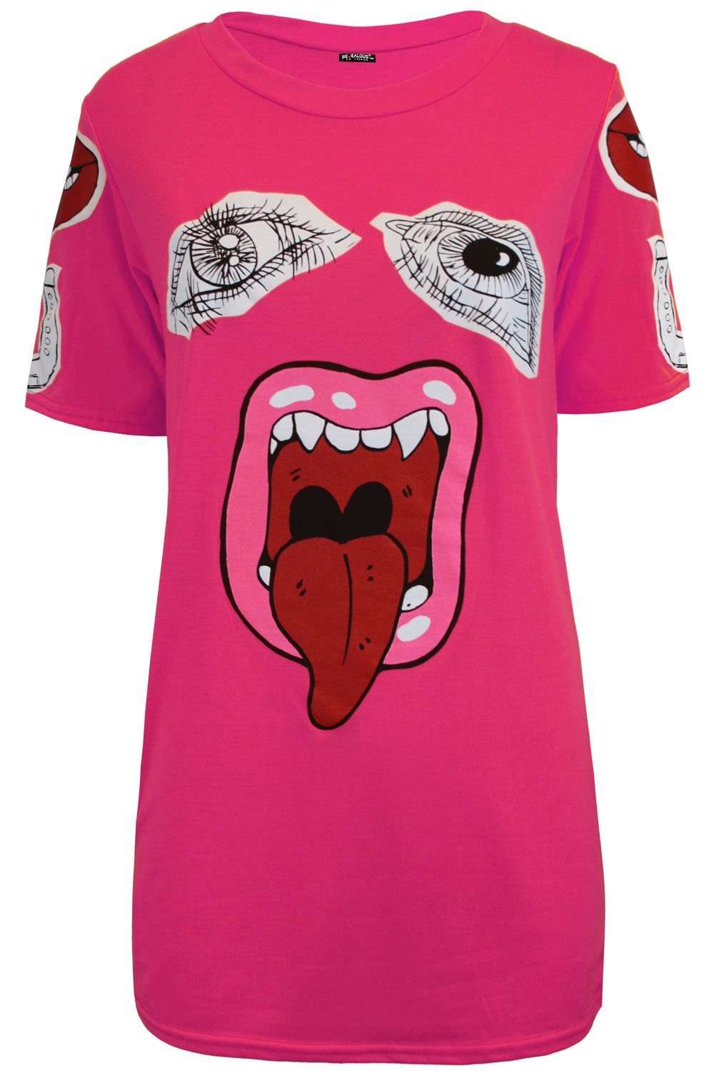 Beckie Abstract Graphic Print Baggy Tshirt - bejealous-com