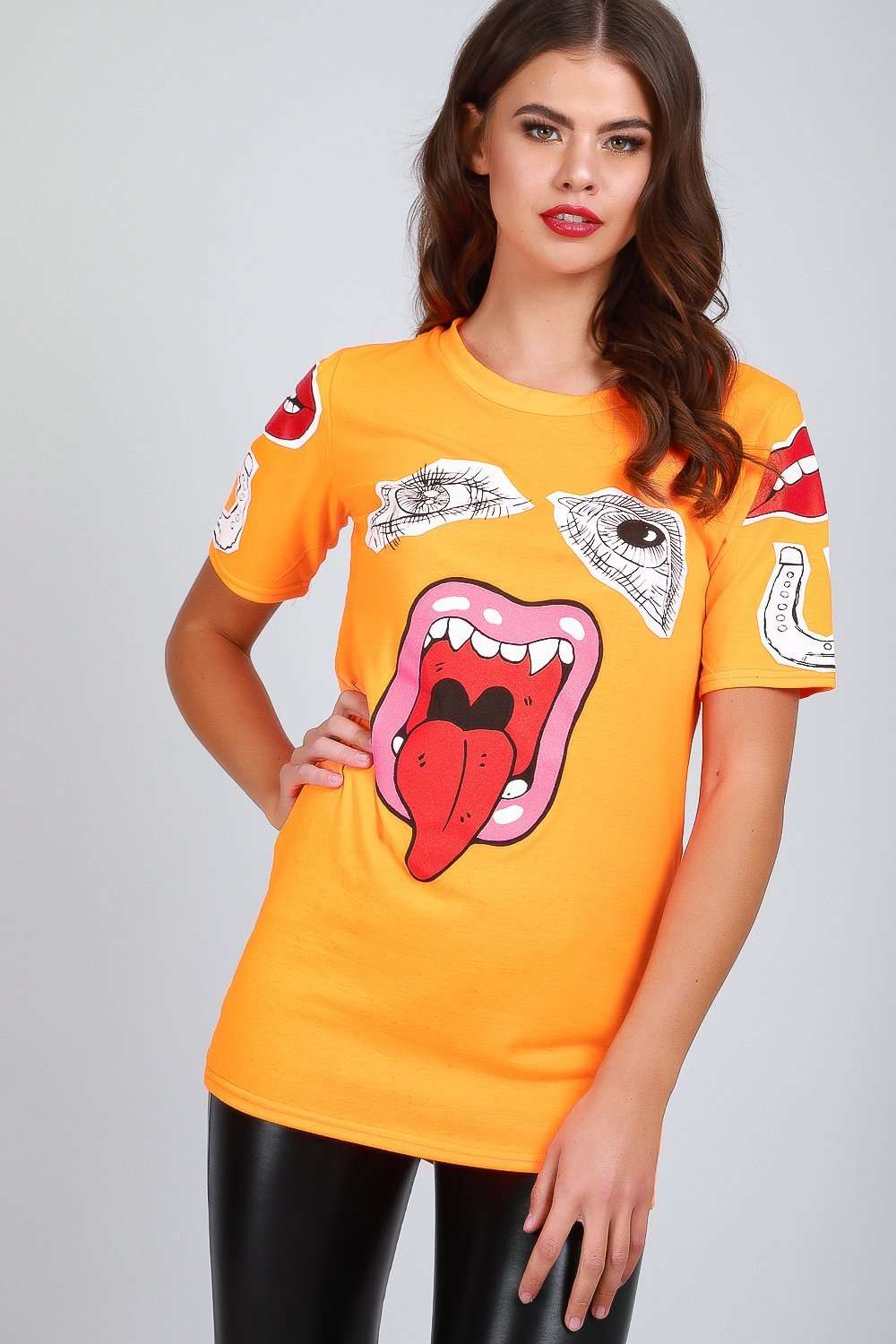 Beckie Abstract Graphic Print Baggy Tshirt - bejealous-com