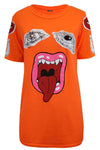 Beckie Abstract Graphic Print Baggy Tshirt - bejealous-com