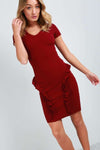 Bella Cap Sleeve Red Frilly Bodycon Dress - bejealous-com