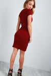 Bella Cap Sleeve Red Frilly Bodycon Dress - bejealous-com