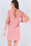Bella Long Sleeve Ribbed Mini Dress - bejealous-com