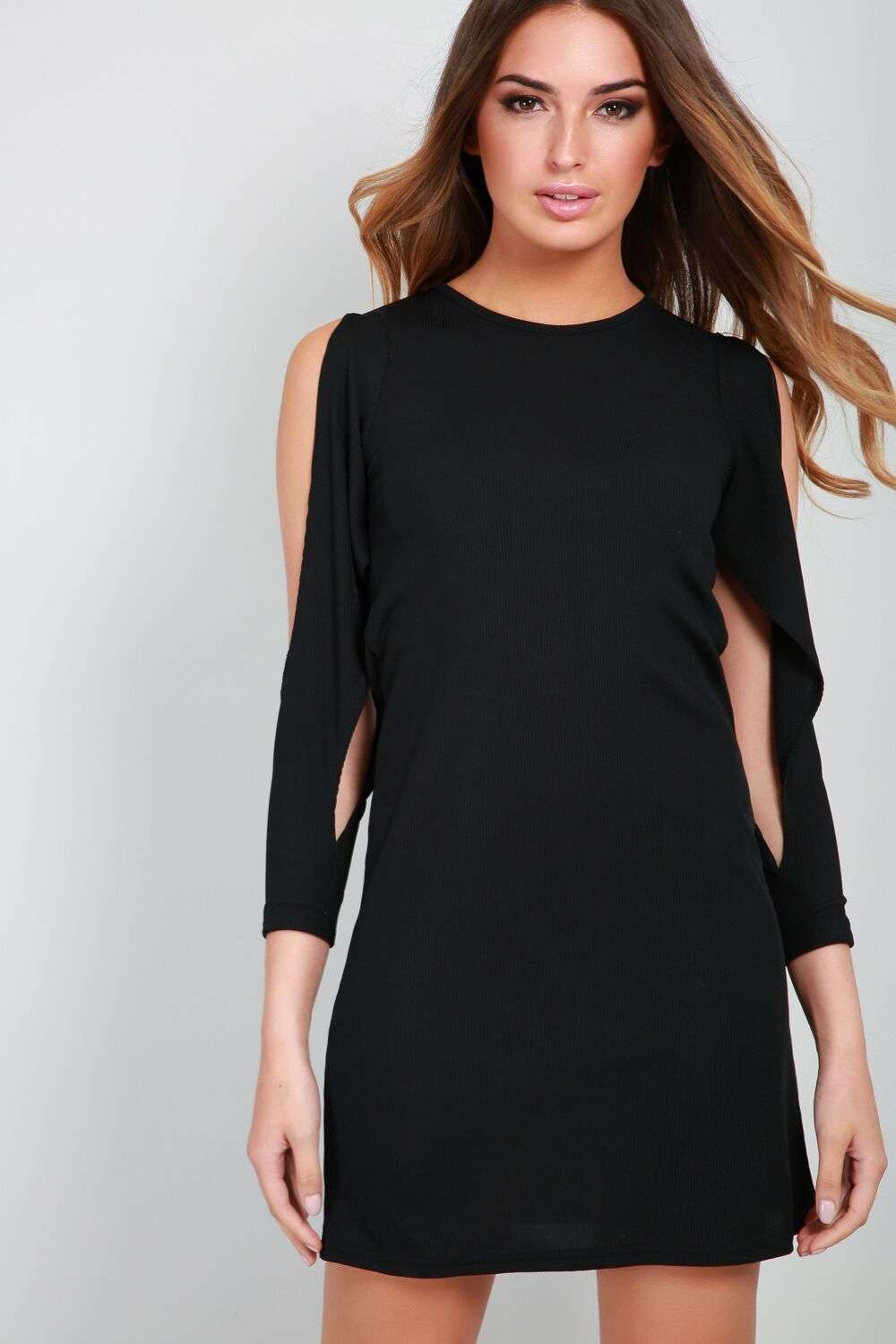 Bella Long Sleeve Ribbed Mini Dress - bejealous-com