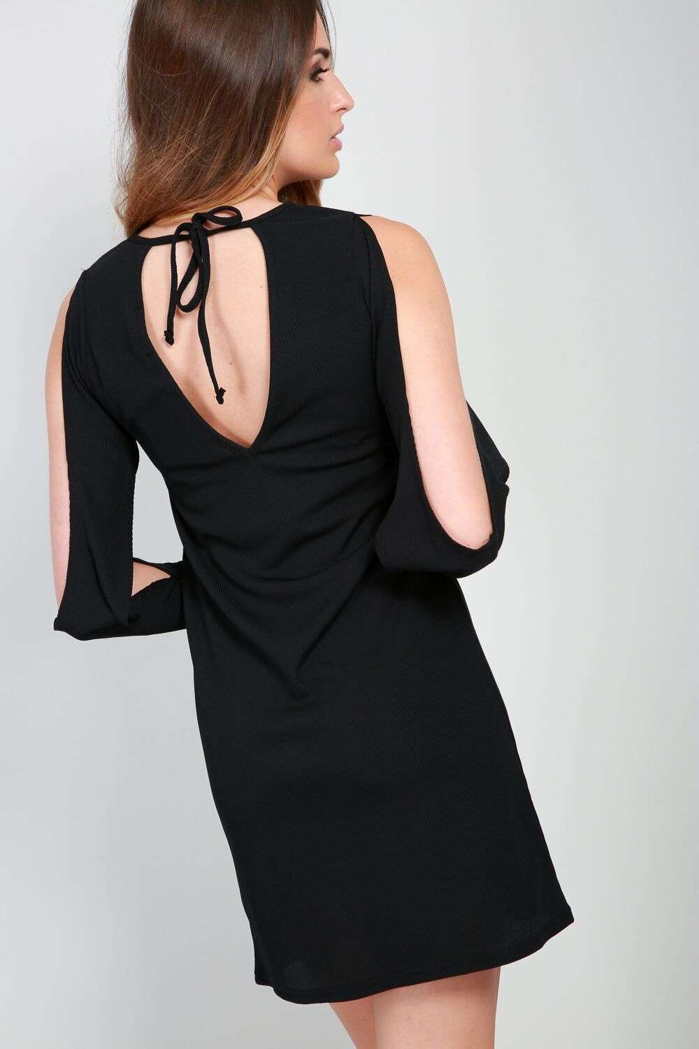 Bella Long Sleeve Ribbed Mini Dress - bejealous-com