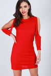 Bella Split Sleeve Open Back Shift Dress - bejealous-com