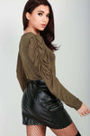 Bethanie Ruched Sleeve Basic Jersey Top - bejealous-com