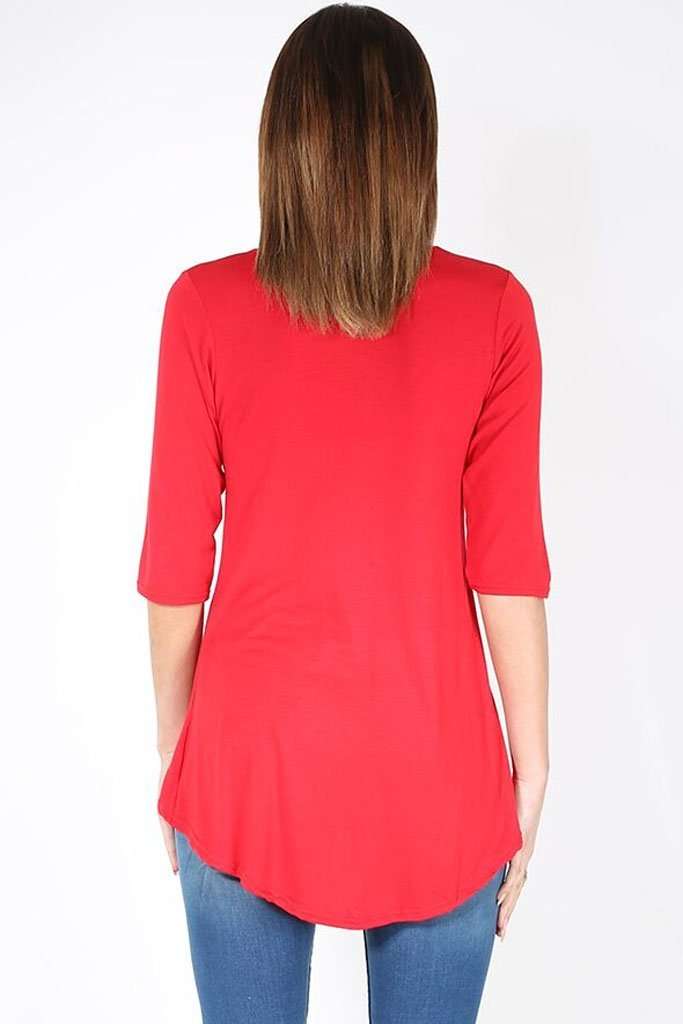 Bianca Studded Cross Dipped Hem Tshirt - bejealous-com