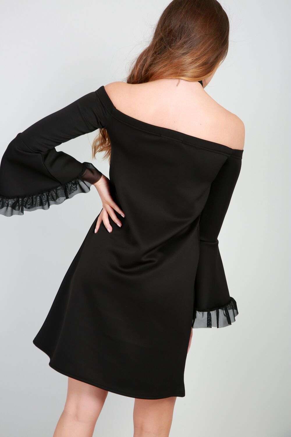 Billie Bardot Flare Sleeve A-Line Mini Dress - bejealous-com