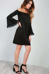 Billie Mesh Trim Long Sleeve Mini Dress - bejealous-com