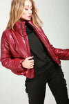 Black Cropped High Shine Quilted Puffer Jacket - bejealous-com