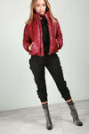 Black Cropped High Shine Quilted Puffer Jacket - bejealous-com