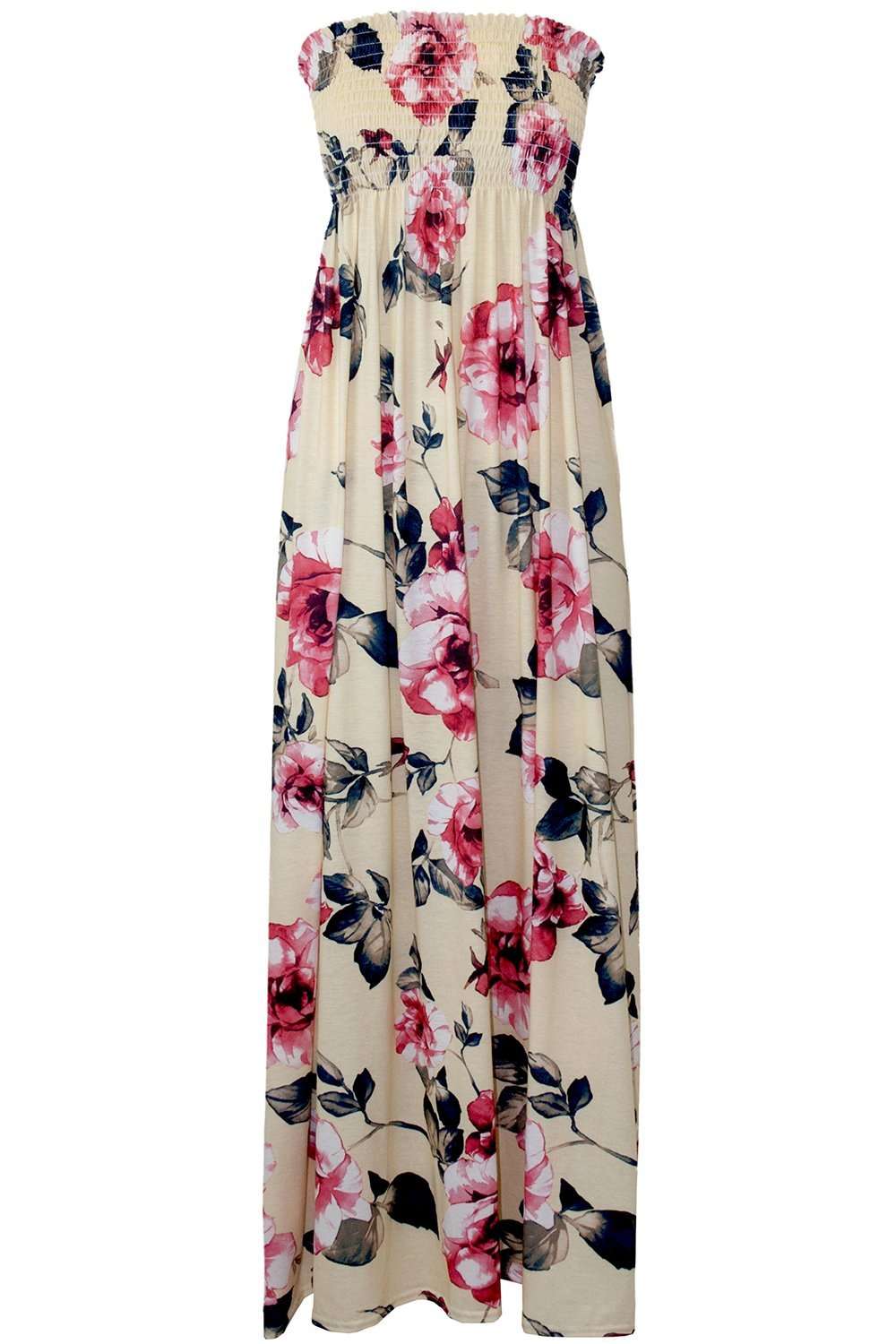 Black Floral Sheering Strapless Floral Maxi Dress - bejealous-com