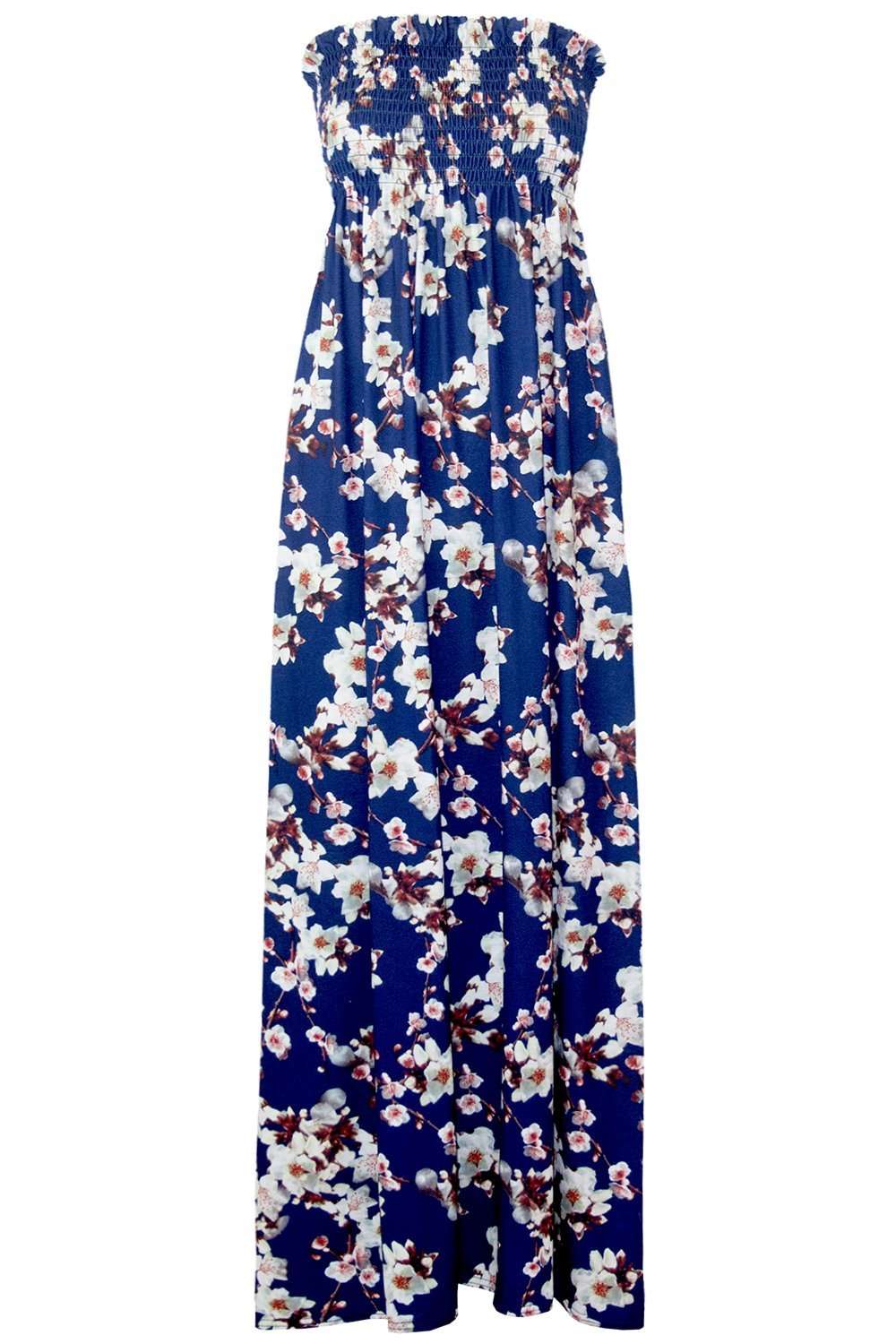 Black Floral Sheering Strapless Floral Maxi Dress - bejealous-com