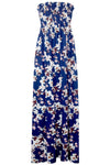 Black Floral Sheering Strapless Floral Maxi Dress - bejealous-com