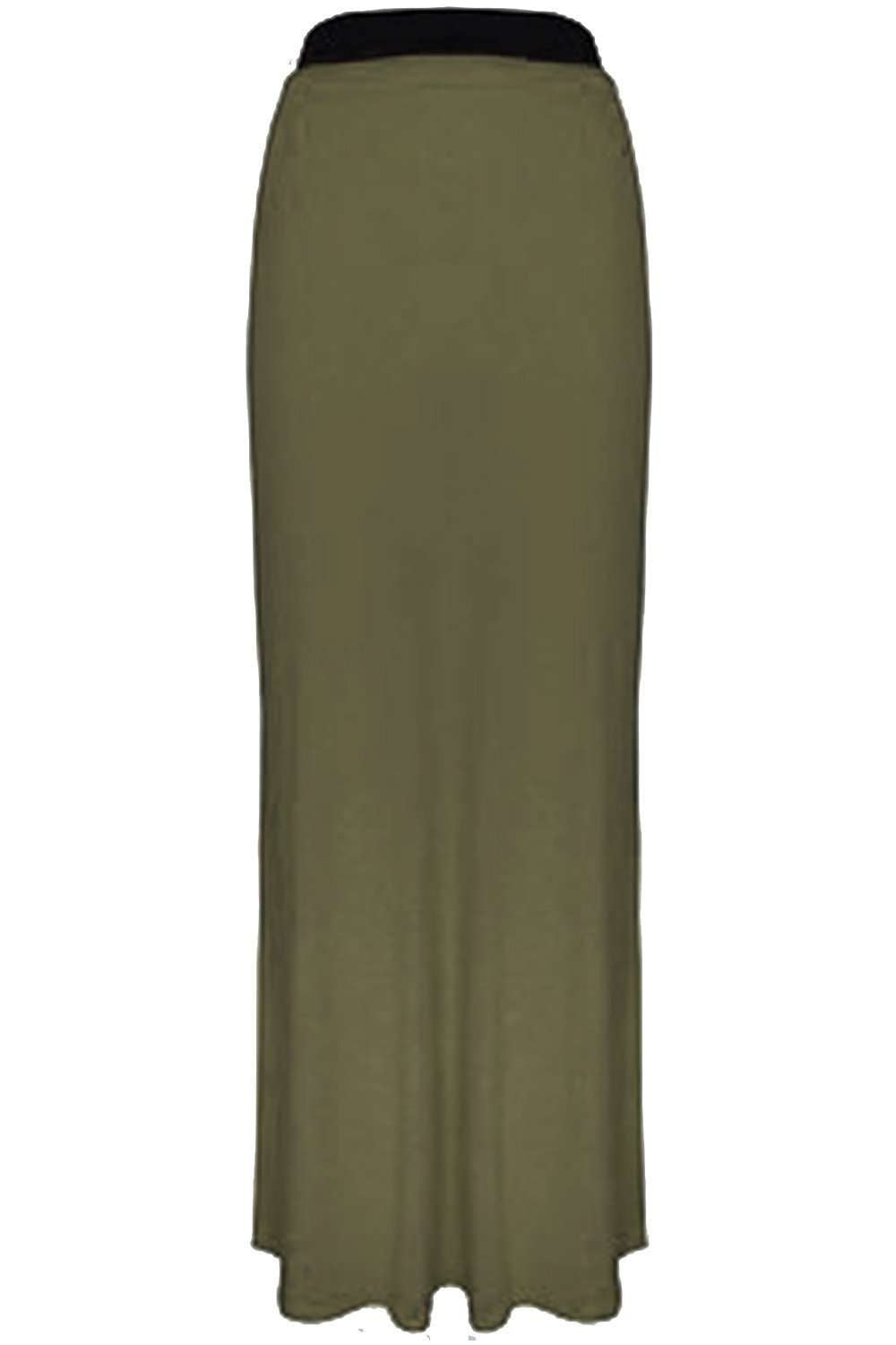 Black High Waisted Basic Jersey Maxi Skirt - bejealous-com