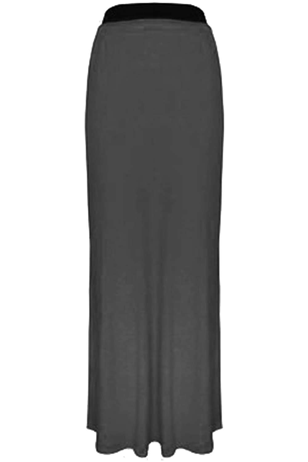 Black High Waisted Basic Jersey Maxi Skirt - bejealous-com