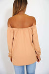 Black Off Shoulder Laser Cut Long Sleeve Top - bejealous-com