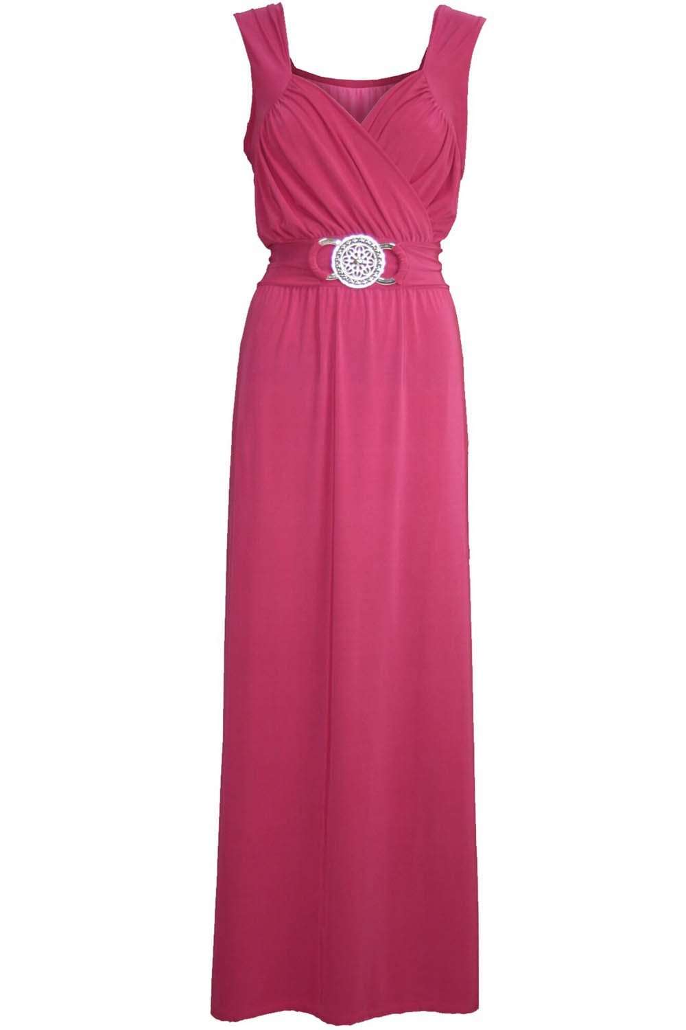 Black Wrap Front Beaded Belt Floaty Maxi Dress - bejealous-com
