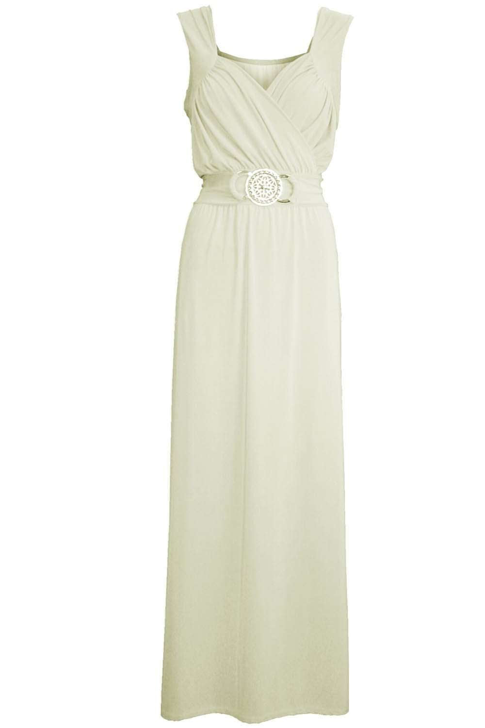 Black Wrap Front Beaded Belt Floaty Maxi Dress - bejealous-com