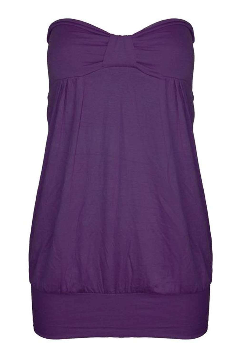 Blue Bardot Bow Front Baggy Jersey Top - bejealous-com