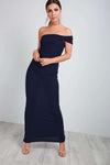 Blue Bardot Bow One Shoulder Fishtail Maxi Dress - bejealous-com