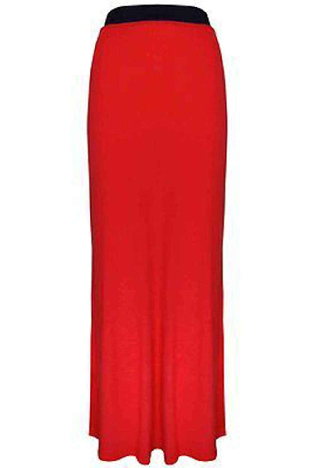 Blue High Waisted Basic Jersey Maxi Skirt - bejealous-com