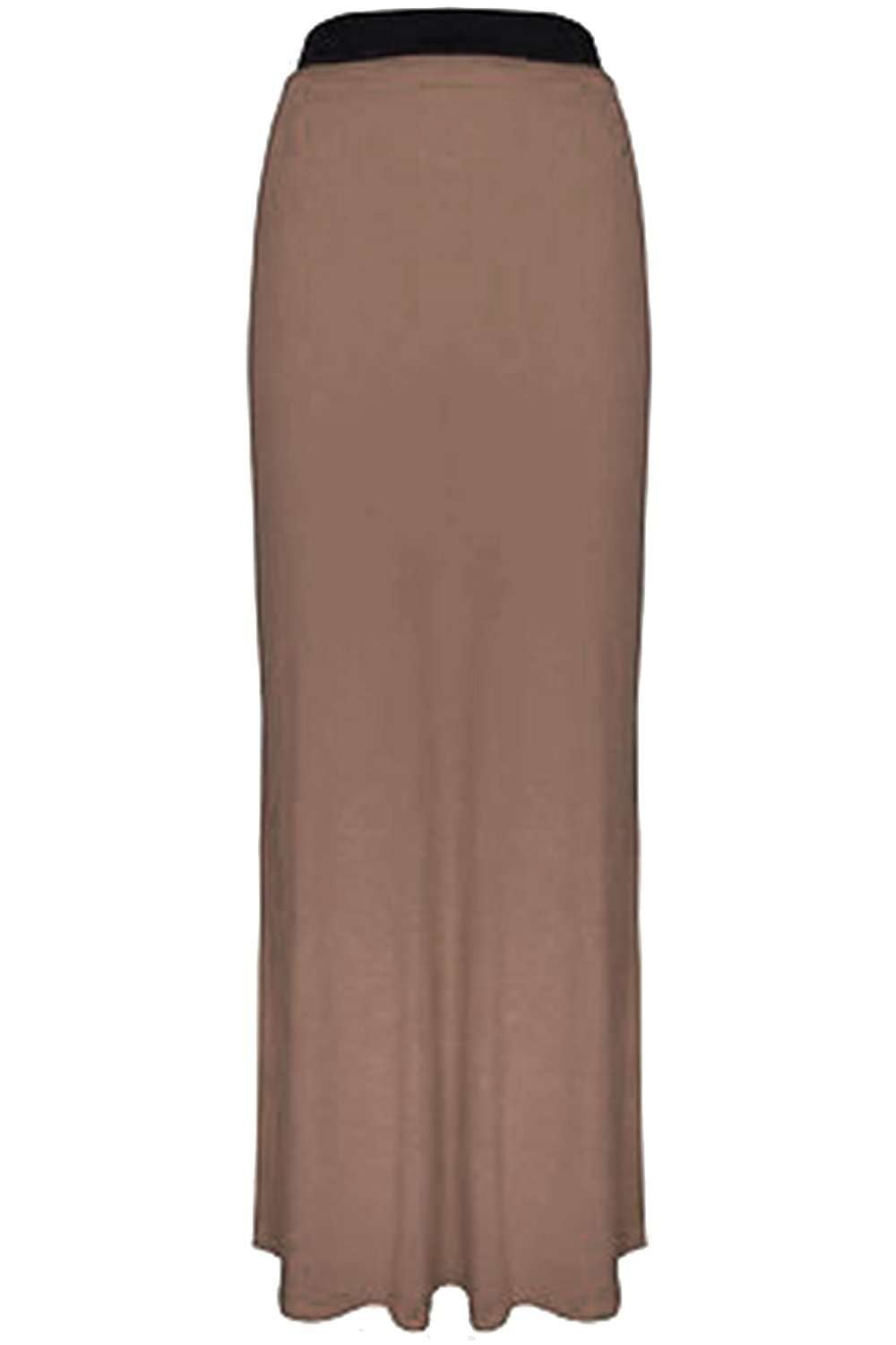 Blue High Waisted Basic Jersey Maxi Skirt - bejealous-com