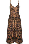 Breana Strappy Leopard Print Midi Swing Dress - bejealous-com