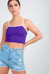 Breanne Contrast Strappy Cami Crop Top - bejealous-com