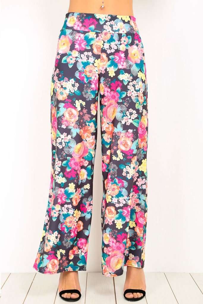 Breeze Floral Print Wide Leg Palazzo Pants - bejealous-com