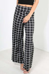 Breeze Monochrome Striped Wide Leg Pants - bejealous-com